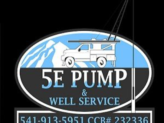 Logo for 5E Pump & Well Service with phone and CCB number