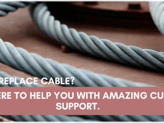Garage cables with customer support message