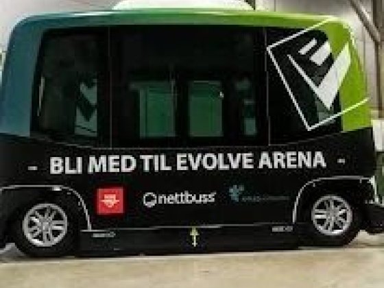Green autonomous shuttle promotes Evolve Arena