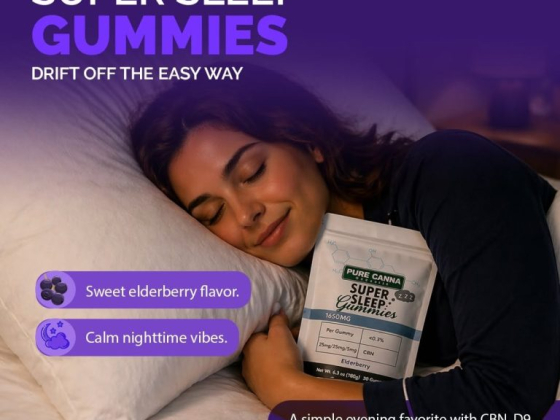 Promotional image for Pure Canna Super Sleep Gummies