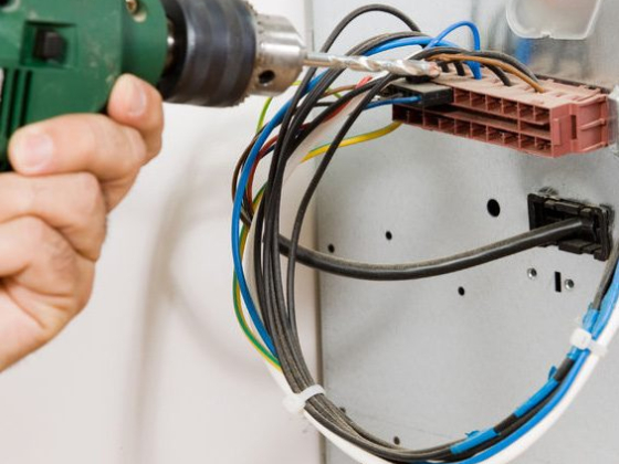 Using a drill near open electrical wires