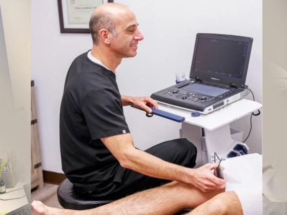 Doctor performing ultrasound examination