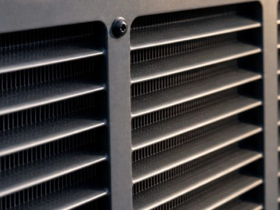Detailed view of commercial AC unit vents