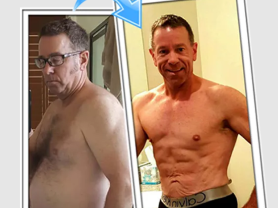 Man's weight loss and muscle gain comparison