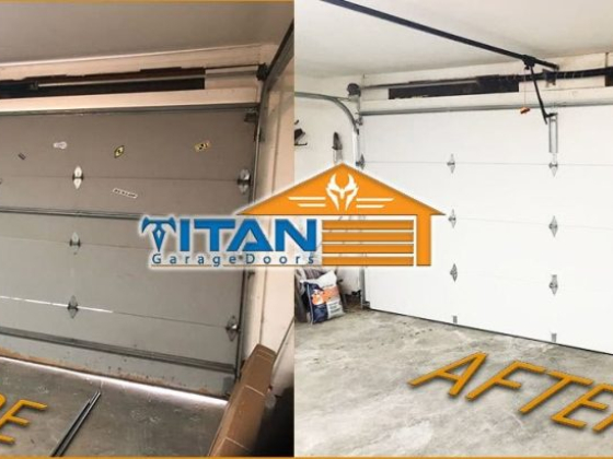 Old and new garage doors comparison