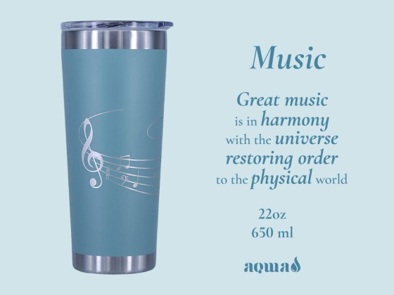 AqwaDrop 22 oz Tapered Vacuum Insulated Tumbler – Music Design