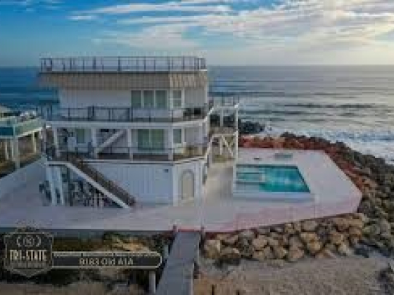 Modern beachfront property with ocean view