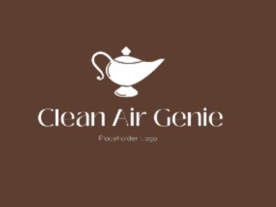 Logo for Clean Air Genie with a genie lamp design