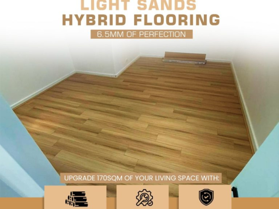 Light sands hybrid flooring advertisement
