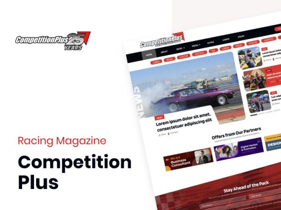 Competition Plus magazine website layout
