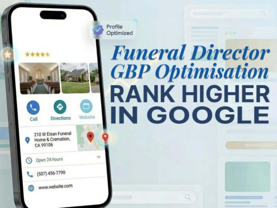 Ad promoting GBP optimization for funeral directors.
