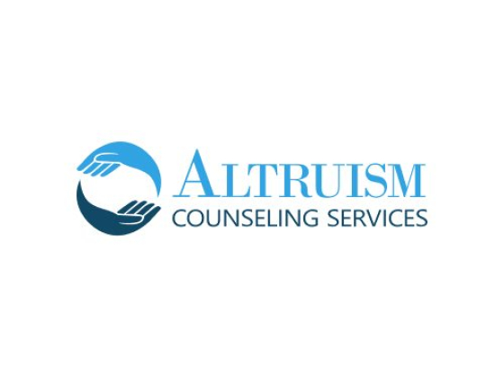 Blue hands logo with 'Altruism Counseling Services' text