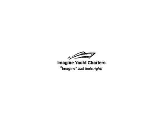 Logo featuring a yacht and charter company tagline