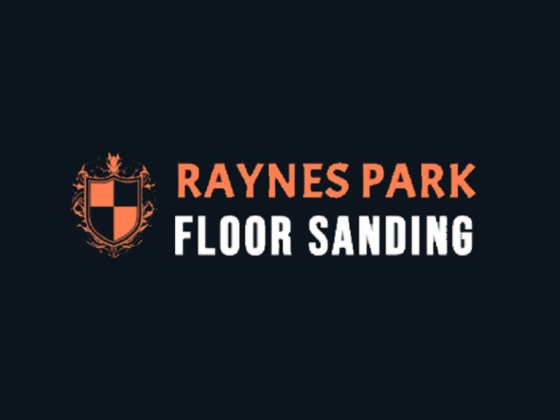 Logo with shield and text for floor sanding service
