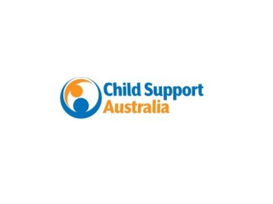 Logo for Child Support Australia in blue and orange