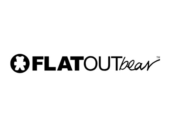 Logo of FlatOutbear with bear icon in circle
