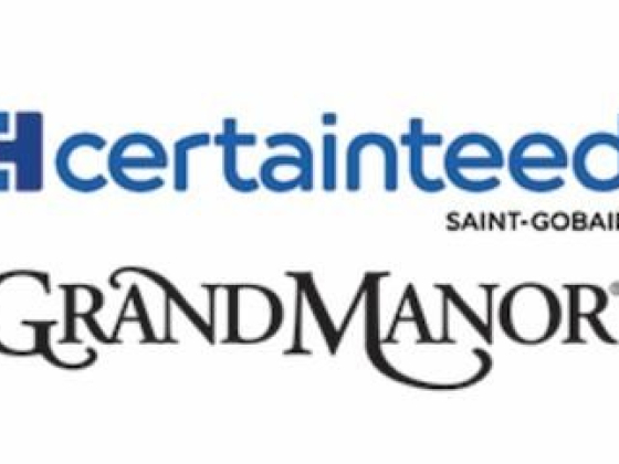Logos of CertainTeed and Grand Manor brands
