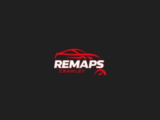 Red car logo with 'Remaps Crawley' on black background
