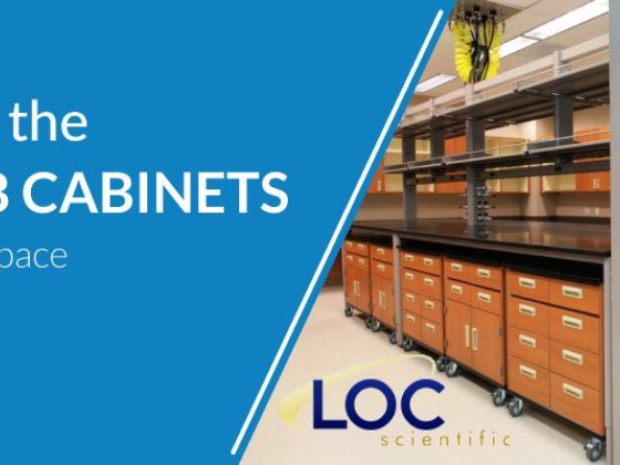 Lab workspace advertisement for cabinets