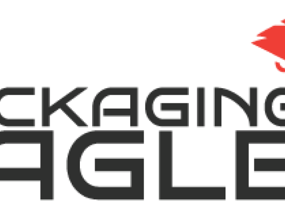 Packaging Eagle logo with eagle head graphic