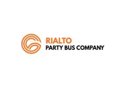 Logo and name of Rialto Party Bus Company
