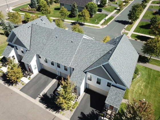 Suburban neighborhood with neatly arranged houses and roads