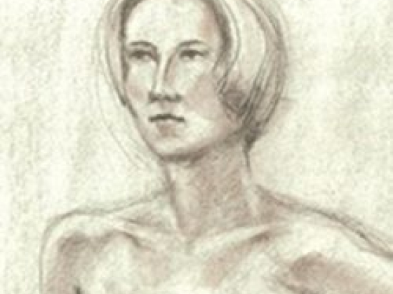 Realistic pencil drawing of a woman