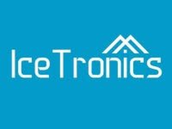 IceTronics logo on a blue background
