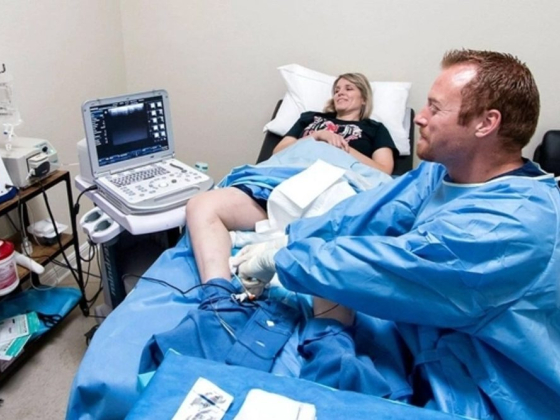 Medical procedure with ultrasound examination