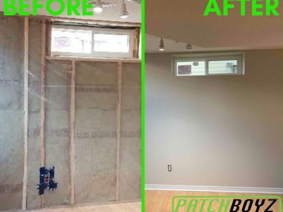 Wall renovation from unfinished to finished state by Patchboyz