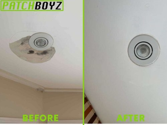Repair comparison of ceiling with light fixture