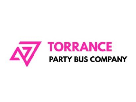 Torrance Party Bus Company logo featuring a pink triangle symbol