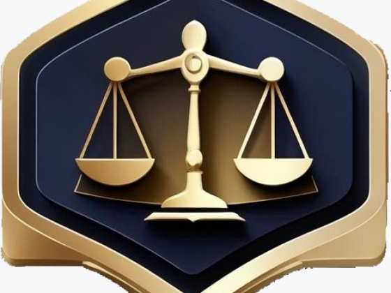 Symbolic emblem featuring scales of justice