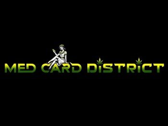 Logo featuring cannabis theme with text and figure
