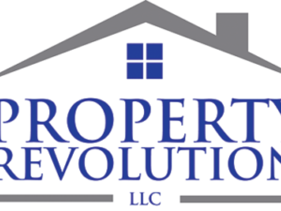 Logo for Property Revolution LLC featuring a house outline