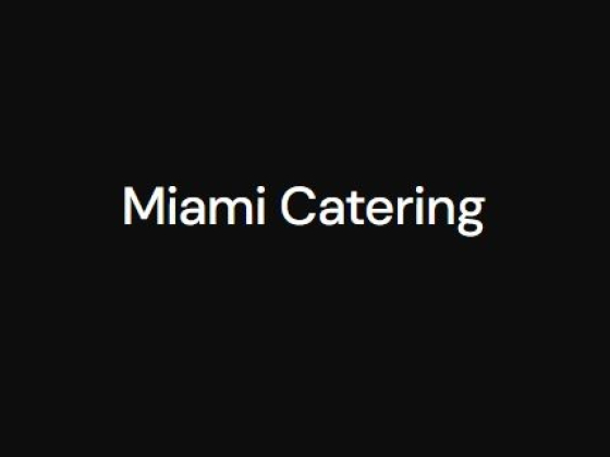'Miami Catering' text centered on black background