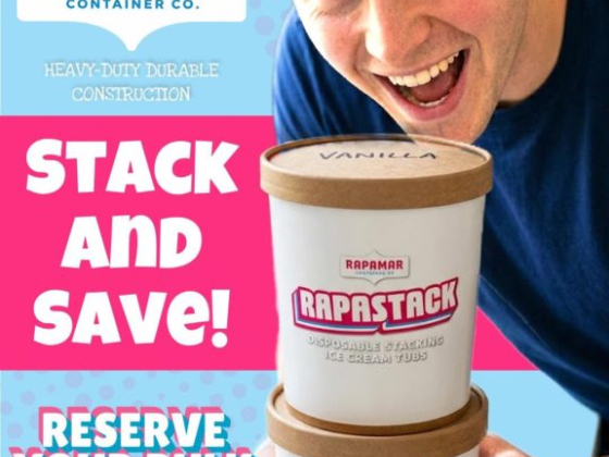 Rapamar disposable stacking ice cream tubs promotion