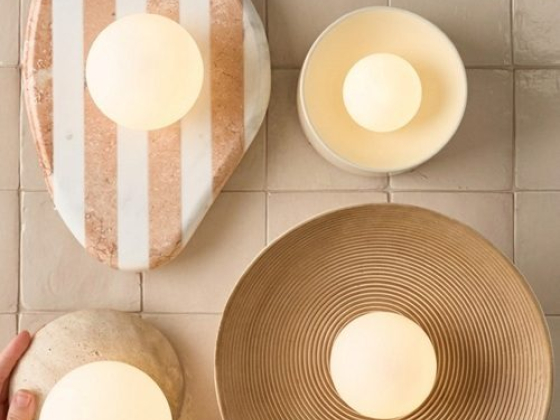 Round lights on various textured surfaces
