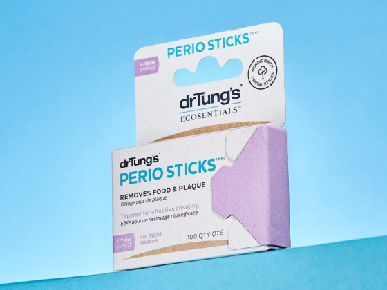 Eco-friendly dental sticks for plaque removal.