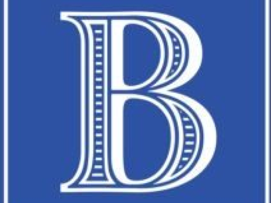 Elegant design of letter 'B' in white and blue