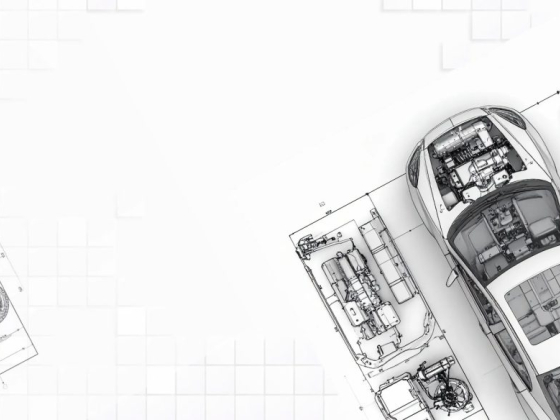 Car design and engineering blueprint illustration