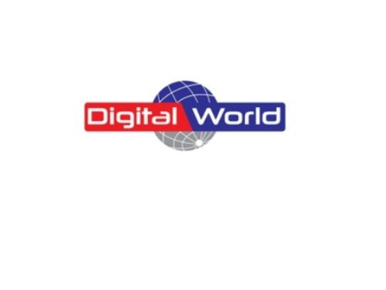 Logo featuring 'Digital World' text over a globe design