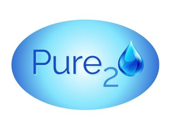 Pure2O logo featuring a water droplet symbol