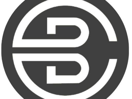 Black and white logo symbol with mirrored letters