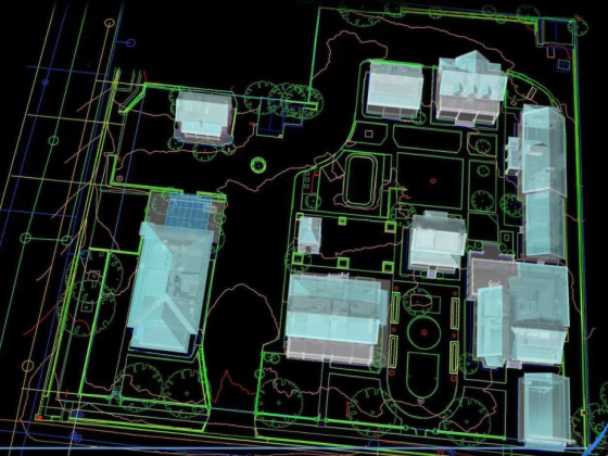 Detailed architectural rendering of a building layout
