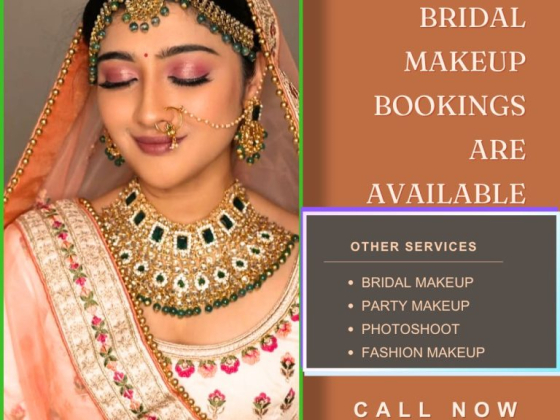 Bridal makeup bookings available; call 9892117711 for details