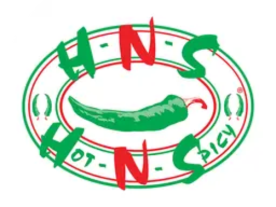 HNS logo featuring a green chili illustration